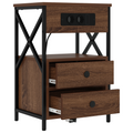 vidaXL Bedside Cabinet 2 pcs Brown oak 40 x 31 x 60 cm Engineered wood