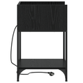 vidaXL Bedside Cabinets with Shelf with Storage 2 pcs Black oak Engineered wood