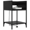 vidaXL Bedside Cabinets with Shelf with Storage 2 pcs Black oak Engineered wood