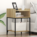 vidaXL Bedside Cabinet with Shelf with Storage Sonoma oak Engineered wood
