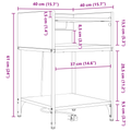 vidaXL Bedside Cabinet with Shelf with Storage Sonoma oak Engineered wood