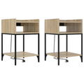 vidaXL Bedside Cabinets with Shelf with Storage 2 pcs Sonoma oak Engineered wood