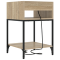 vidaXL Bedside Cabinets with Shelf with Storage 2 pcs Sonoma oak Engineered wood