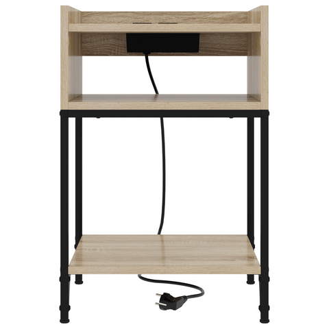 vidaXL Bedside Cabinets with Shelf with Storage 2 pcs Sonoma oak Engineered wood