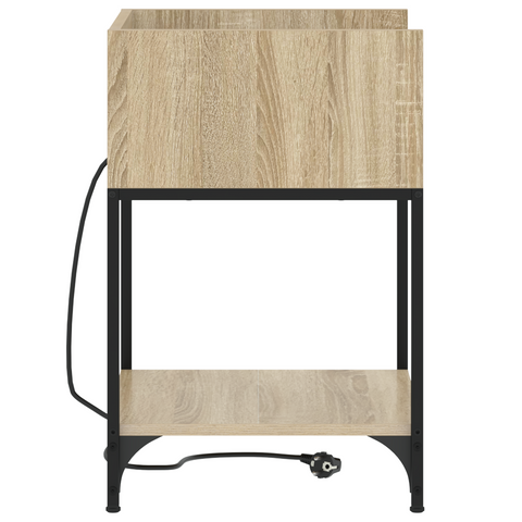 vidaXL Bedside Cabinets with Shelf with Storage 2 pcs Sonoma oak Engineered wood