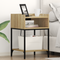 vidaXL Bedside Cabinets with Shelf with Storage 2 pcs Sonoma oak Engineered wood