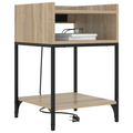 vidaXL Bedside Cabinets with Shelf with Storage 2 pcs Sonoma oak Engineered wood