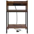 vidaXL Bedside Cabinet with Shelf with Storage Smoked oak Engineered wood