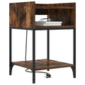vidaXL Bedside Cabinet with Shelf with Storage Smoked oak Engineered wood