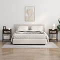vidaXL Bedside Cabinets with Shelf with Storage 2 pcs Smoked oak Engineered wood