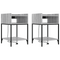 vidaXL Bedside Cabinets with Shelf with Storage 2 pcs Grey sonoma Engineered wood