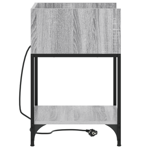 vidaXL Bedside Cabinets with Shelf with Storage 2 pcs Grey sonoma Engineered wood