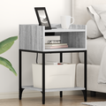 vidaXL Bedside Cabinets with Shelf with Storage 2 pcs Grey sonoma Engineered wood