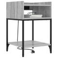 vidaXL Bedside Cabinets with Shelf with Storage 2 pcs Grey sonoma Engineered wood