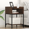 vidaXL Bedside Cabinet with Shelf with Storage Brown oak Engineered wood