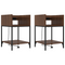 vidaXL Bedside Cabinets with Shelf with Storage 2 pcs Brown oak Engineered wood