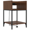 vidaXL Bedside Cabinets with Shelf with Storage 2 pcs Brown oak Engineered wood