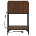 vidaXL Bedside Cabinets with Shelf with Storage 2 pcs Brown oak Engineered wood