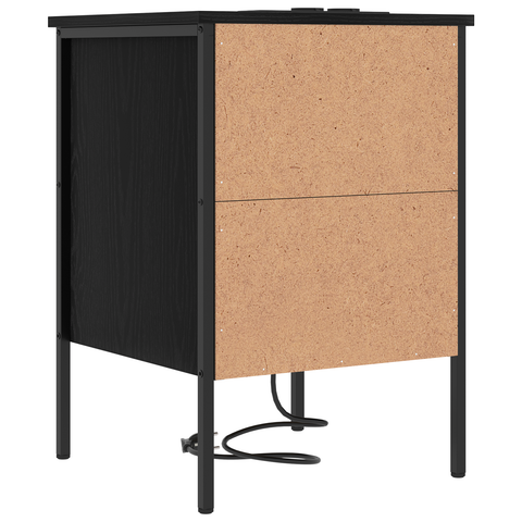 vidaXL Bedside Cabinets with Drawer 2 pcs Black oak 42 x 41 x 61 cm