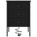 vidaXL Bedside Cabinets with Drawer 2 pcs Black oak 42 x 41 x 61 cm