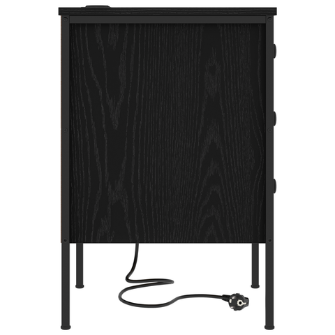 vidaXL Bedside Cabinets with Drawer 2 pcs Black oak 42 x 41 x 61 cm