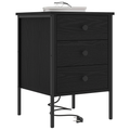 vidaXL Bedside Cabinets with Drawer 2 pcs Black oak 42 x 41 x 61 cm