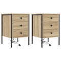 vidaXL Bedside Cabinets with Drawer 2 pcs Sonoma oak 42 x 41 x 61 cm