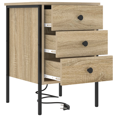 vidaXL Bedside Cabinets with Drawer 2 pcs Sonoma oak 42 x 41 x 61 cm