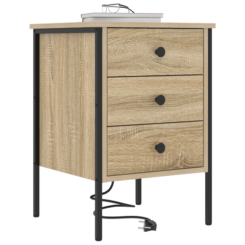 vidaXL Bedside Cabinets with Drawer 2 pcs Sonoma oak 42 x 41 x 61 cm