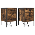vidaXL Bedside Cabinets with Drawer 2 pcs Smoked oak 42 x 41 x 61 cm