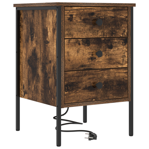 vidaXL Bedside Cabinets with Drawer 2 pcs Smoked oak 42 x 41 x 61 cm