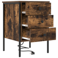 vidaXL Bedside Cabinets with Drawer 2 pcs Smoked oak 42 x 41 x 61 cm