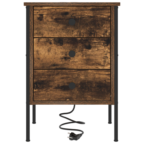 vidaXL Bedside Cabinets with Drawer 2 pcs Smoked oak 42 x 41 x 61 cm