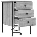 vidaXL Bedside Cabinets with Drawer 2 pcs Grey sonoma 42 x 41 x 61 cm