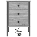 vidaXL Bedside Cabinets with Drawer 2 pcs Grey sonoma 42 x 41 x 61 cm