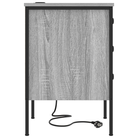 vidaXL Bedside Cabinets with Drawer 2 pcs Grey sonoma 42 x 41 x 61 cm