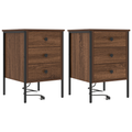 vidaXL Bedside Cabinets with Drawer 2 pcs Brown oak 42 x 41 x 61 cm