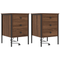vidaXL Bedside Cabinets with Drawer 2 pcs Brown oak 42 x 41 x 61 cm