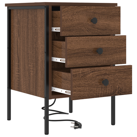 vidaXL Bedside Cabinets with Drawer 2 pcs Brown oak 42 x 41 x 61 cm