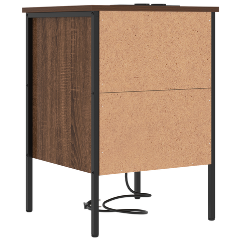 vidaXL Bedside Cabinets with Drawer 2 pcs Brown oak 42 x 41 x 61 cm