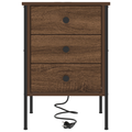 vidaXL Bedside Cabinets with Drawer 2 pcs Brown oak 42 x 41 x 61 cm