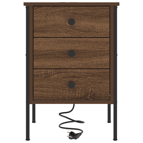 vidaXL Bedside Cabinets with Drawer 2 pcs Brown oak 42 x 41 x 61 cm