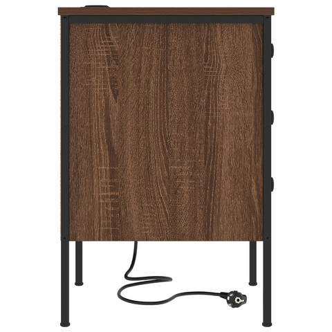 vidaXL Bedside Cabinets with Drawer 2 pcs Brown oak 42 x 41 x 61 cm
