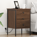 vidaXL Bedside Cabinets with Drawer 2 pcs Brown oak 42 x 41 x 61 cm