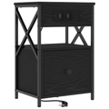 vidaXL Bedside Cabinet Black oak 40 x 31 x 60 cm Engineered wood