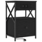 vidaXL Bedside Cabinet Black oak 40 x 31 x 60 cm Engineered wood