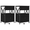 vidaXL Bedside Cabinets with Drawer 2 pcs Black oak 40 x 31 x 60 cm