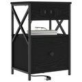 vidaXL Bedside Cabinets with Drawer 2 pcs Black oak 40 x 31 x 60 cm