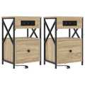 vidaXL Bedside Cabinets with Drawer 2 pcs Sonoma oak 40 x 31 x 60 cm