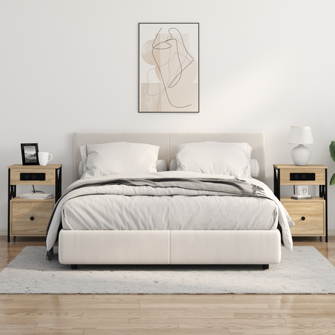 vidaXL Bedside Cabinets with Drawer 2 pcs Sonoma oak 40 x 31 x 60 cm